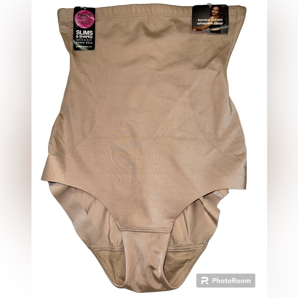 Bali B216 High-waist Beige Slims & Shapes Fused Panels Inside Medium NWT